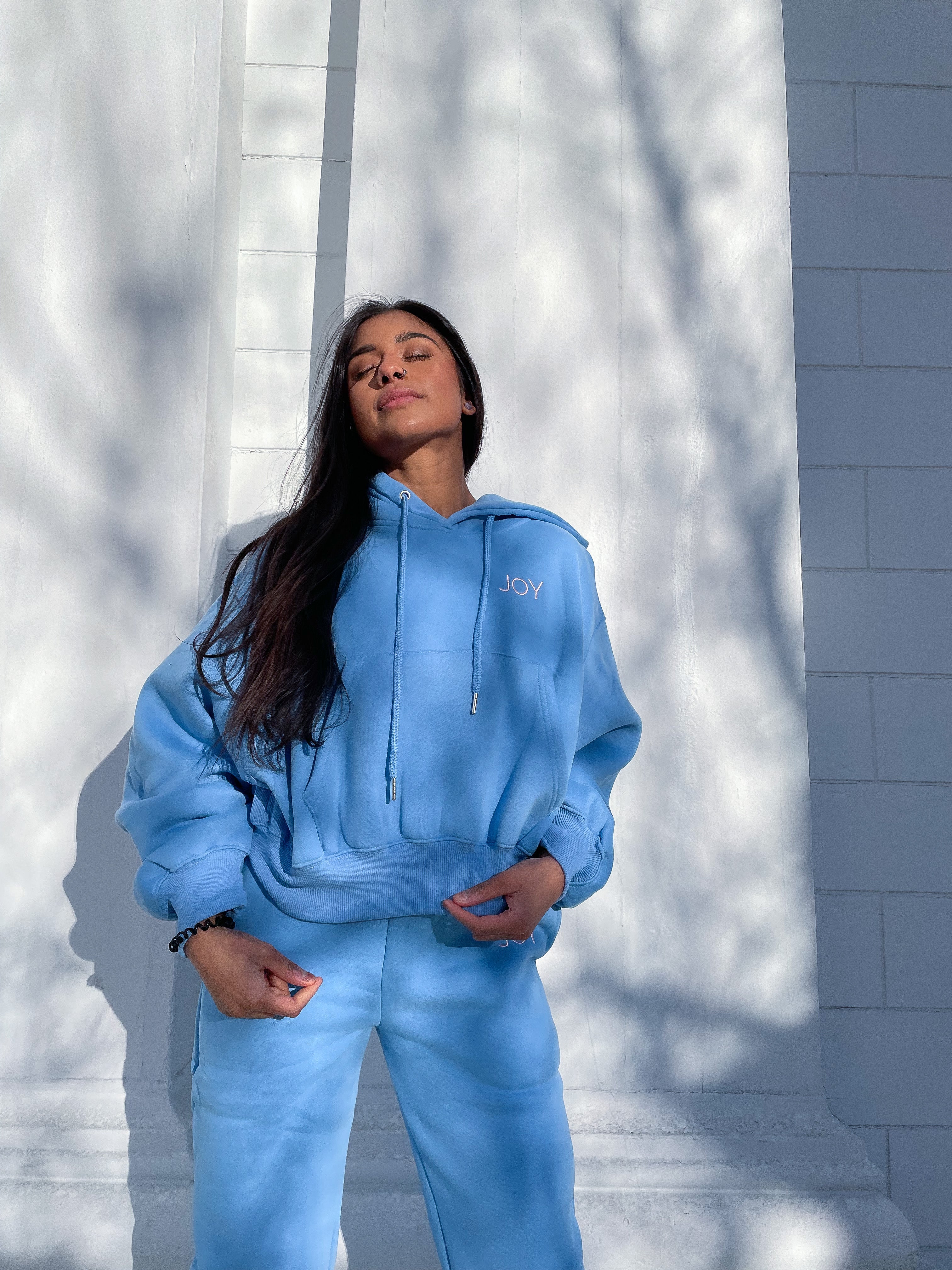 Ethical Relaxed Fit Hoodie Baby Blue